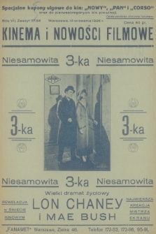 Kinema i Nowości Filmowe : niezależne dwutygodniowe czasopismo kinematograficzne. R.7, 1926, № 77/38