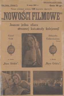 Nowości Filmowe : ilustrowany dwutygodniowy przegląd aktualji filmowych. R.1, 1925, Zeszyt 7 + wkładka