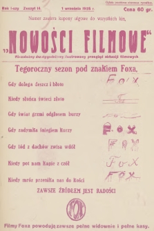 Nowości Filmowe : niezależny ilustrowany dwutygodniowy przegląd aktualji filmowych. R.1, 1925, Zeszyt 14