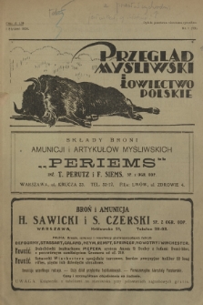 Przegląd Myśliwski i Łowiectwo Polskie. 1926, nr 1 (73)