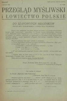 Przegląd Myśliwski i Łowiectwo Polskie. 1926, nr 7 (79)
