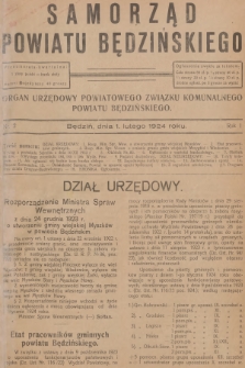 Samorząd Powiatu Będzińskiego : organ urzędowy Powiatowego Związku Komunalnego Powiatu Będzińskiego. R.1, 1924, nr 2