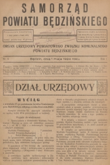 Samorząd Powiatu Będzińskiego : organ urzędowy Powiatowego Związku Komunalnego Powiatu Będzińskiego. R.1, 1924, nr 6