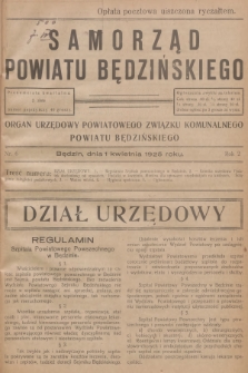 Samorząd Powiatu Będzińskiego : organ urzędowy Powiatowego Związku Komunalnego Powiatu Będzińskiego. R.2, 1925, nr 6