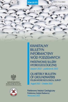 Kwartalny Biuletyn Informacyjny Wód Podziemnych Państwowej Służby Hydrogeologicznej = Quarterly Bulletin of Groundwaters Polish Hydrogeological Survey. T. 20, 2022, 77