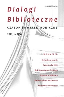 Dialogi Biblioteczne : czasopismo elektroniczne. 2022, nr 2