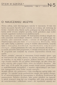 Śpiew w Szkole. R.2, 1934/1935, No. 5