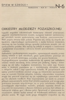 Śpiew w Szkole. R.3, 1935/1936, No. 6