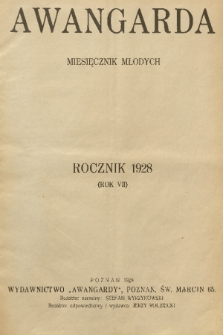 Awangarda : miesięcznik młodych. R.7, 1928, treść rocznika