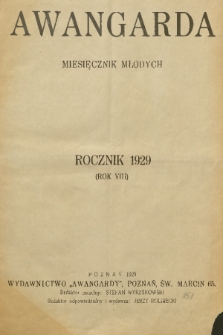 Awangarda : miesięcznik młodych. R.8, 1929, treść rocznika