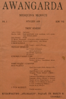 Awangarda : miesięcznik młodych. R.8, 1929, nr 1
