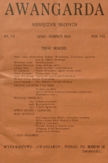 Awangarda : miesięcznik młodych. R.8, 1929, nr 7-8