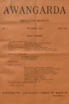 Awangarda : miesięcznik młodych. R.8, 1929, nr 9