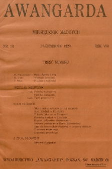 Awangarda : miesięcznik młodych. R.8, 1929, nr 10