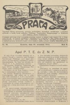 Praca : tygodnik ludowy poświęcony oświacie, wychodźtwu, stosunkom zarobkowym i rozrywce. R.2, 1913, nr 88