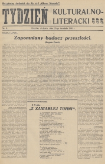 Tydzień Kulturalno-Literacki : bezpłatny dodatek do nr... „Głosu Narodu”. 1936, nr 4