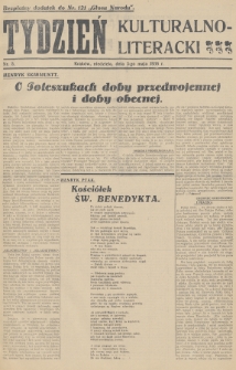Tydzień Kulturalno-Literacki : bezpłatny dodatek do nr... „Głosu Narodu”. 1936, nr 5