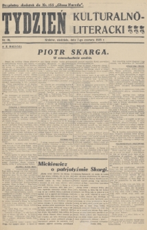 Tydzień Kulturalno-Literacki : bezpłatny dodatek do nr... „Głosu Narodu”. 1936, nr 10