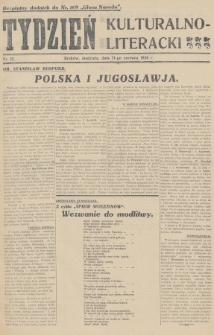 Tydzień Kulturalno-Literacki : bezpłatny dodatek do nr... „Głosu Narodu”. 1936, nr 12