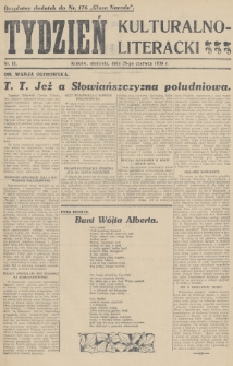 Tydzień Kulturalno-Literacki : bezpłatny dodatek do nr... „Głosu Narodu”. 1936, nr 13