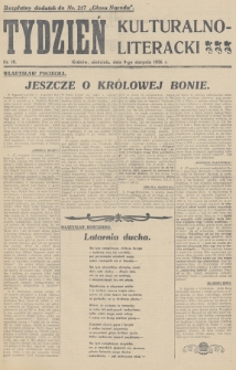 Tydzień Kulturalno-Literacki : bezpłatny dodatek do nr... „Głosu Narodu”. 1936, nr 19