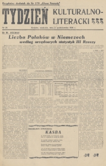 Tydzień Kulturalno-Literacki : bezpłatny dodatek do nr... „Głosu Narodu”. 1936, nr 28