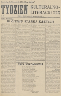 Tydzień Kulturalno-Literacki : bezpłatny dodatek do nr... „Głosu Narodu”. 1936, nr 29