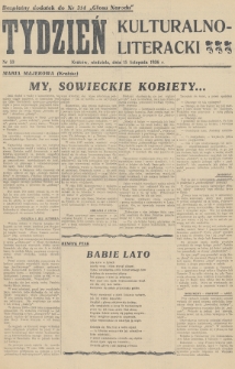 Tydzień Kulturalno-Literacki : bezpłatny dodatek do nr... „Głosu Narodu”. 1936, nr 33