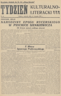 Tydzień Kulturalno-Literacki : bezpłatny dodatek do nr... „Głosu Narodu”. 1936, nr 34