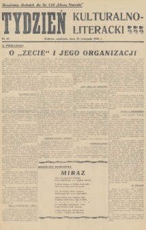 Tydzień Kulturalno-Literacki : bezpłatny dodatek do nr... „Głosu Narodu”. 1936, nr 35