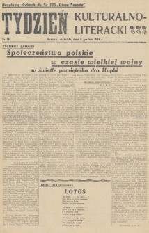 Tydzień Kulturalno-Literacki : bezpłatny dodatek do nr... „Głosu Narodu”. 1936, nr 36