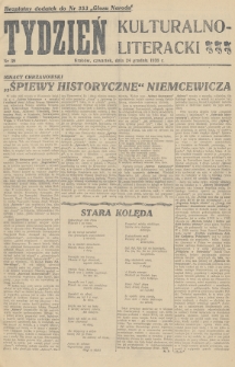 Tydzień Kulturalno-Literacki : bezpłatny dodatek do nr... „Głosu Narodu”. 1936, nr 39