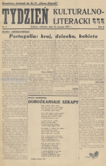 Tydzień Kulturalno-Literacki : bezpłatny dodatek do nr... „Głosu Narodu”. 1937, nr 4