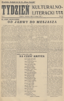 Tydzień Kulturalno-Literacki : bezpłatny dodatek do nr... „Głosu Narodu”. 1937, nr 8