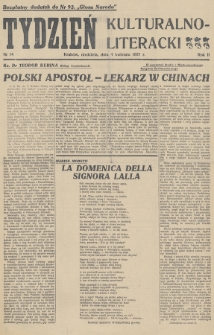 Tydzień Kulturalno-Literacki : bezpłatny dodatek do nr... „Głosu Narodu”. 1937, nr 14