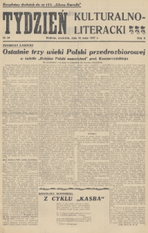 Tydzień Kulturalno-Literacki : bezpłatny dodatek do nr... „Głosu Narodu”. 1937, nr 20