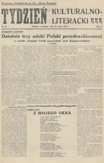 Tydzień Kulturalno-Literacki : bezpłatny dodatek do nr... „Głosu Narodu”. 1937, nr 22