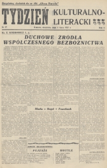 Tydzień Kulturalno-Literacki : bezpłatny dodatek do nr... „Głosu Narodu”. 1937, nr 27