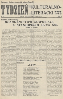 Tydzień Kulturalno-Literacki : bezpłatny dodatek do nr... „Głosu Narodu”. 1937, nr 29