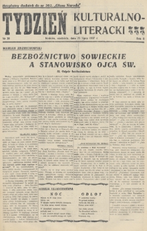 Tydzień Kulturalno-Literacki : bezpłatny dodatek do nr... „Głosu Narodu”. 1937, nr 30