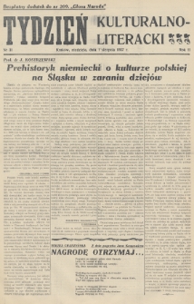 Tydzień Kulturalno-Literacki : bezpłatny dodatek do nr... „Głosu Narodu”. 1937, nr 31