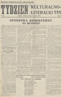 Tydzień Kulturalno-Literacki : bezpłatny dodatek do nr... „Głosu Narodu”. 1937, nr 32