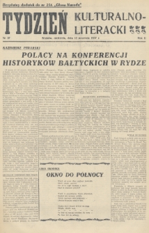 Tydzień Kulturalno-Literacki : bezpłatny dodatek do nr... „Głosu Narodu”. 1937, nr 37