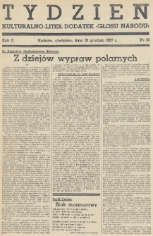 Tydzień : kulturalno-liter. dodatek „Głosu Narodu”. 1937, nr 51