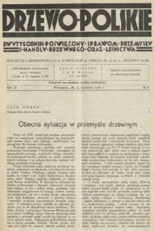 Drzewo Polskie : dwutygodnik poświęcony sprawom przemysłu i handlu drzewnego oraz leśnictwa. R.2, 1928, nr 8