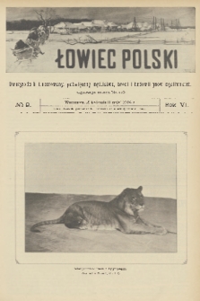 Łowiec Polski : dwutygodnik ilustrowany, poświęcony myślistwu, broni i hodowli psów myśliwskich. R.6, 1904, nr 9
