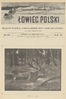 Łowiec Polski : dwutygodnik ilustrowany, poświęcony myślistwu, broni i hodowli psów myśliwskich. R.6, 1904, nr 20