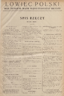 Łowiec Polski : organ Centralnego Związku Polskich Stowarzyszeń Łowieckich. R.17, 1924, Spis rzeczy