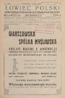 Łowiec Polski : organ Centralnego Związku Polskich Stowarzyszeń Łowieckich. R.17, 1924, nr 7