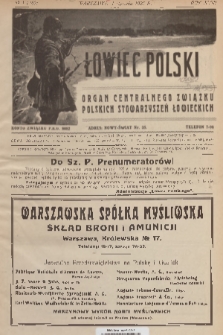 Łowiec Polski : organ Centralnego Związku Polskich Stowarzyszeń Łowieckich. R.18, 1925, nr 1